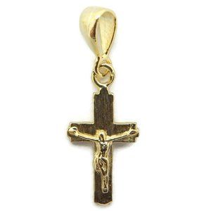 Latin 4 With Jesus Christ Cross Pendant 14k Yellow